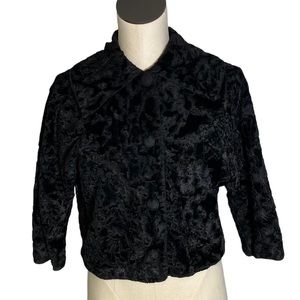 Vintage Glentex black 60’s cropped black boxy mod bolero jacket large